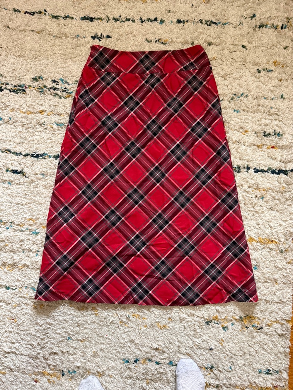 Covington Red Plaid A-Line Skirt